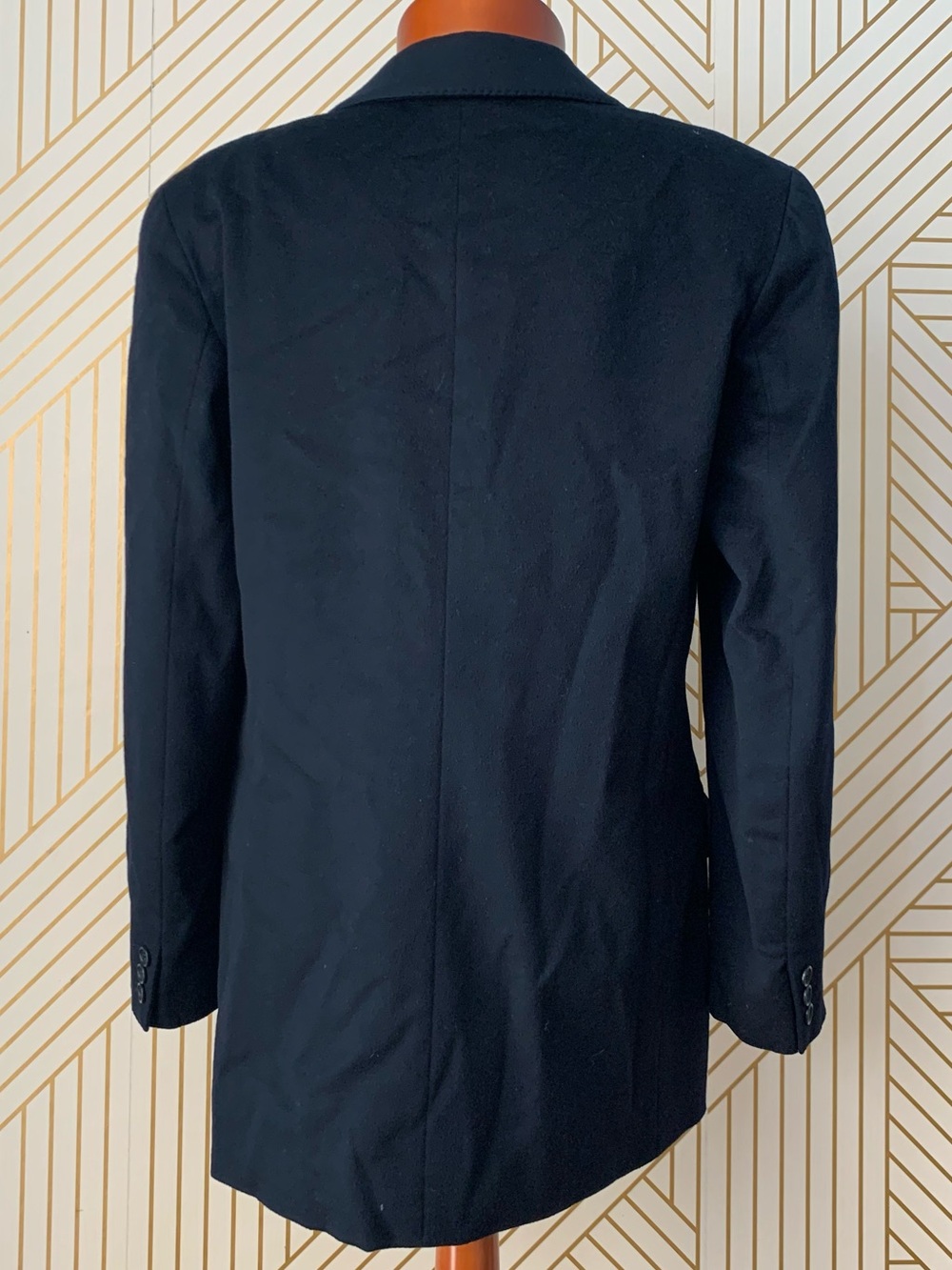 MaxMara 100% Italian Cashmere Navy Single Breasted Longline old money Blazer 8 - Picture 9 of 11